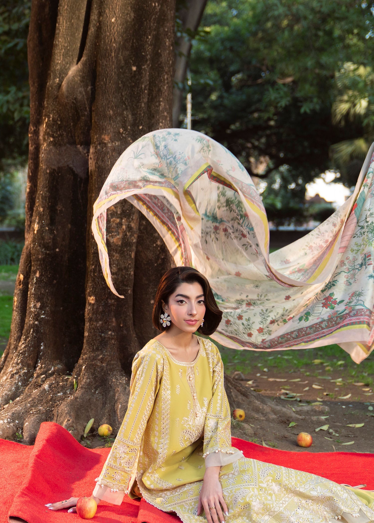 Pale Yellow Festive Embroidered Lawn Suit Online in Sri Lanka India Australia