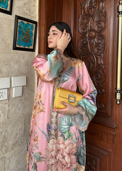 Party Wear Satin Silk Printed Kaftan for Women Online in Sri Lanka India Australia