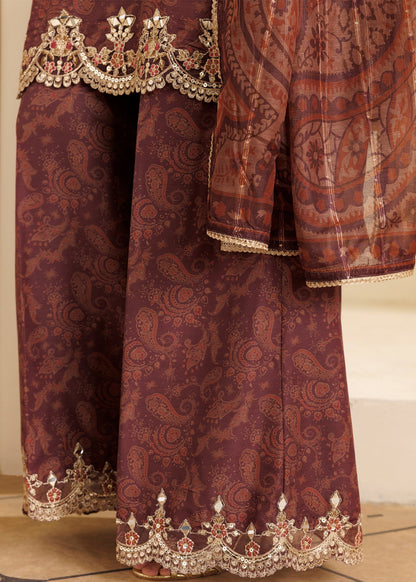 Party Wear Wine Red Blended Khaddar Salwar Suits for Women Online in UK USA Canada