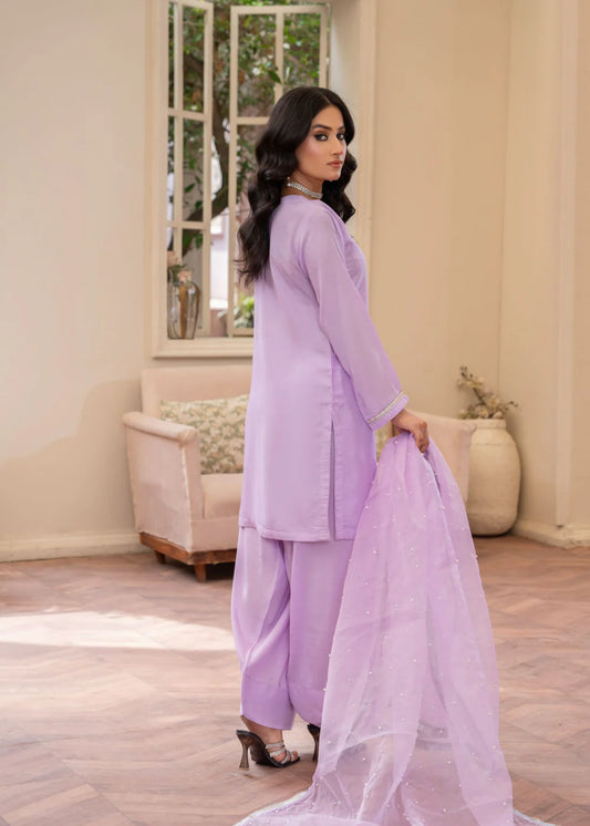 Lavender Mist Embellished Farshi Shalwar Suit