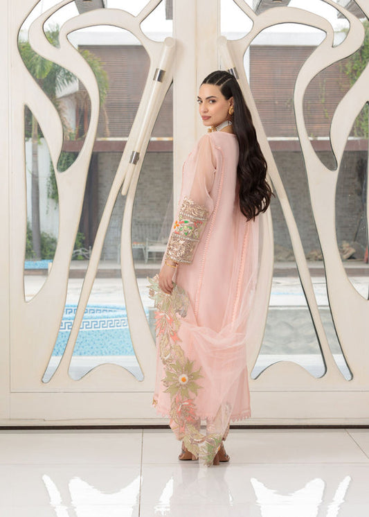 Pink Hand Embroidered Suit with Embellishments