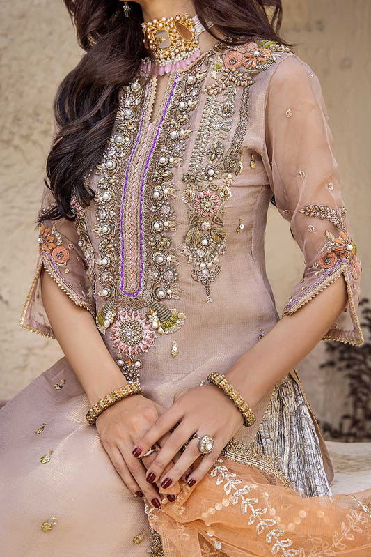 Hand Embroidered Pure Maysuri Sharara