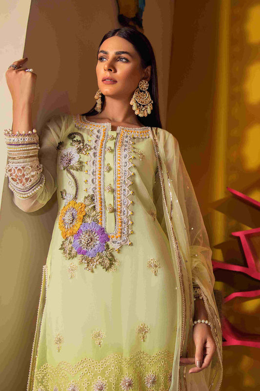 Hazel Yellow Readymade Chikankari Suit