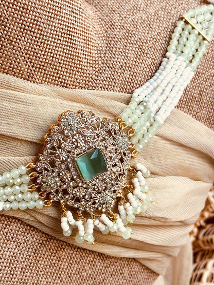 Pastel Green Bridal Choker Set Online in UK USA Canada
