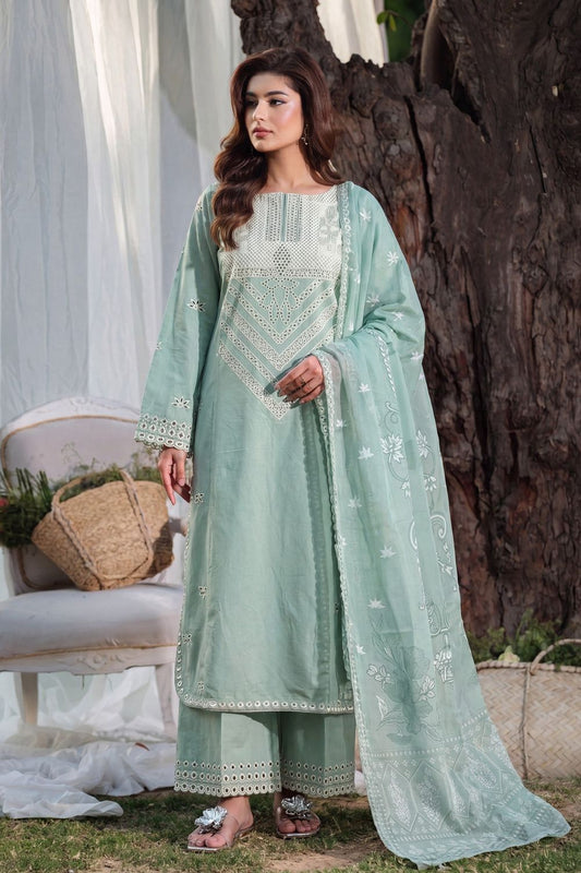 Pastel Green Embossed Lawn Salwar Suit Online in Dubai UAE Abudhabi Ajman Sharjah