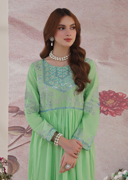 Pastel Green Lawn Embroidered Kaftan Kurta Online in Dubai DXB UAE Abudhabi Meena Bazaar