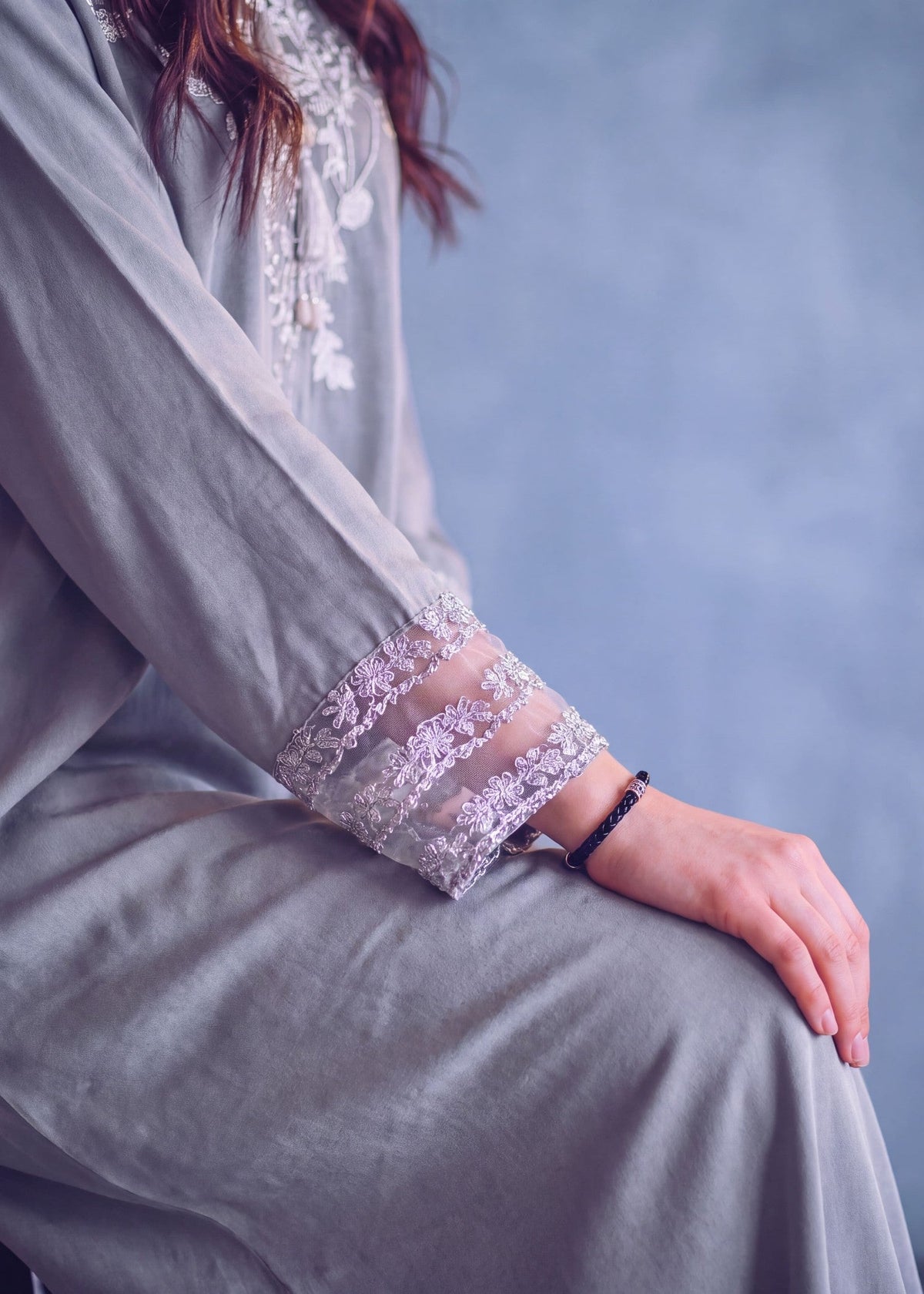 Pastel Grey Linen Kaftan Online in Sri Lanka India Australia