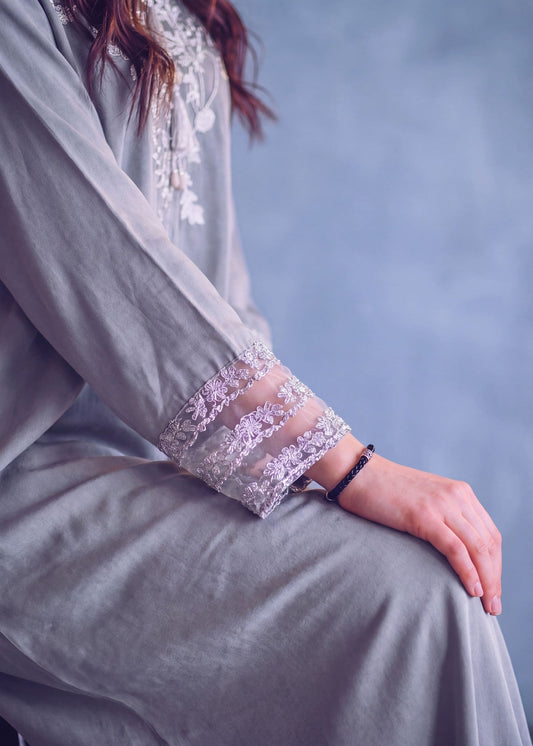 Pastel Grey Linen Kaftan Online in Sri Lanka India Australia
