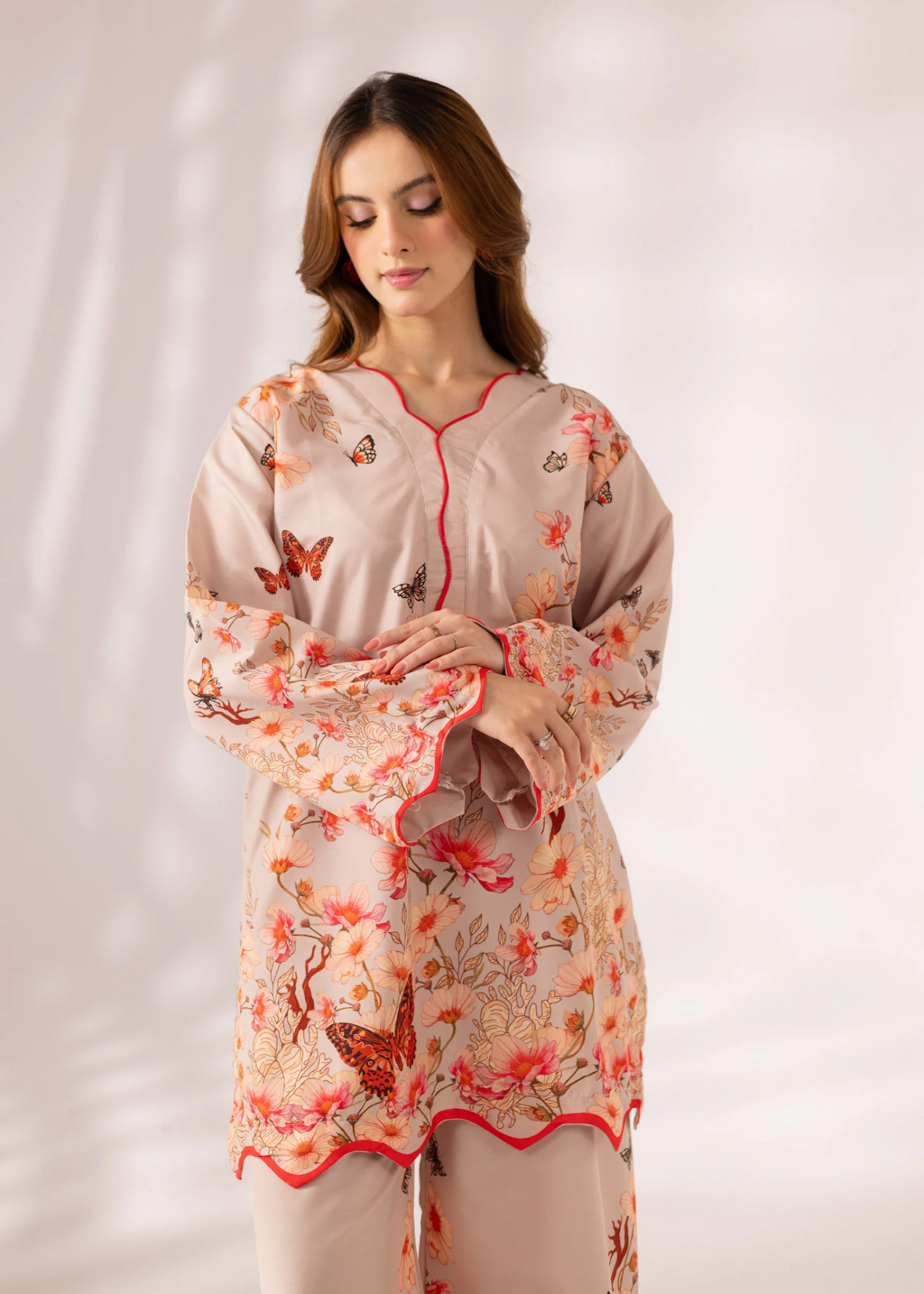 Pastel Pink Printed Lawn Pakistani Suit Online in UK USA Canada