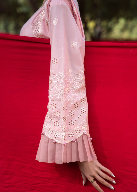 Pastel Pink Three Piece Lawn Dress Material Online in Dubai DXB UAE Abudhabi Meena Bazaar