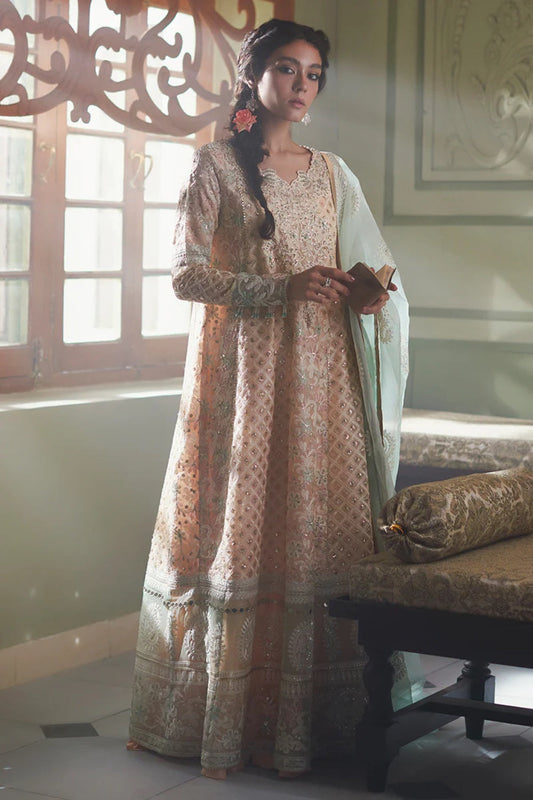 Pastel Pink & Green Embroidered Anarkali