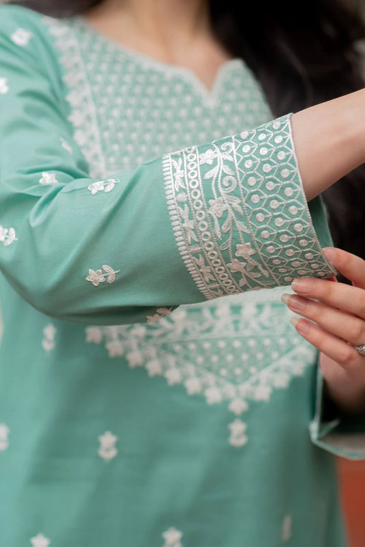 Mint Green Kurta with Straight Pants