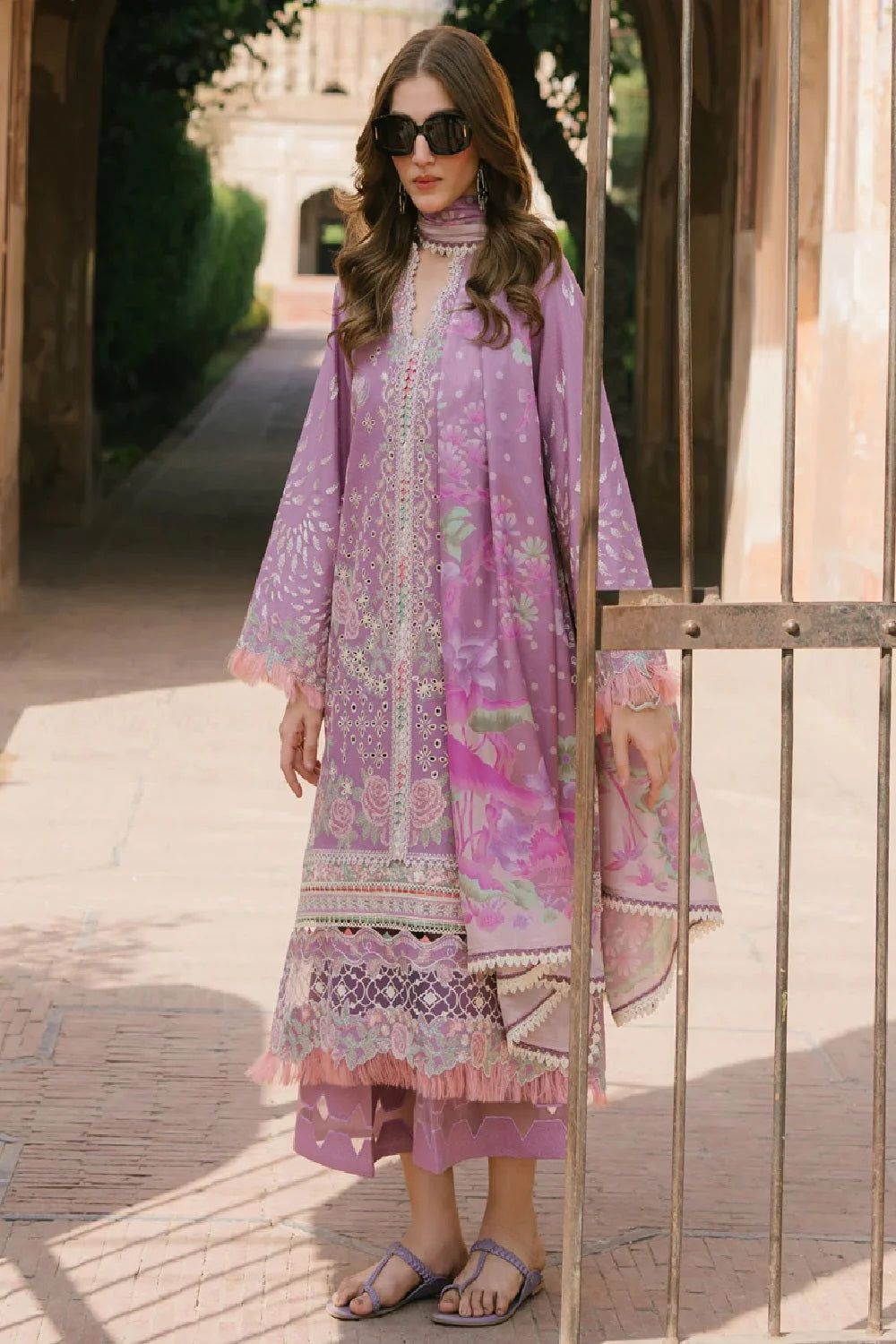 Pastel Pink Heavy Embroidered Chikankari Lawn Suit