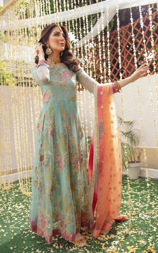 Sequins Embroidered Pastel Anarkali
