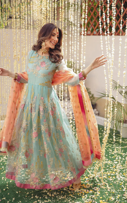 Sequins Embroidered Pastel Anarkali