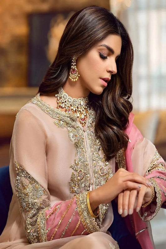 Pink Handmade Indian Raw Silk Bridal Suit