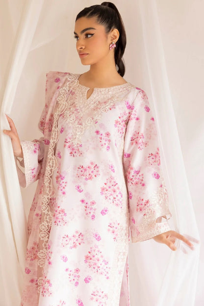 Pink Chikankari Lawn Suit with Chiffon Dupatta