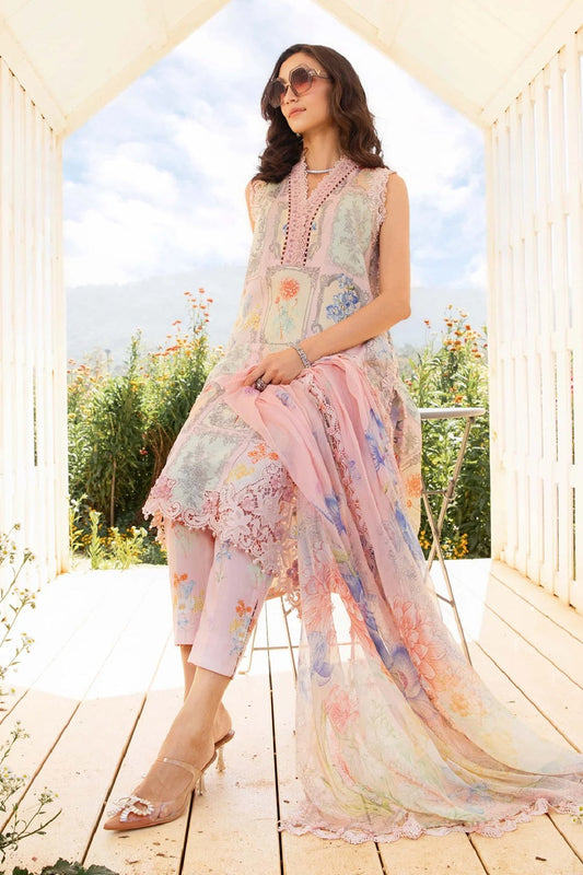 Pastel Pink Pure Lawn Suit with Chiffon Dupatta