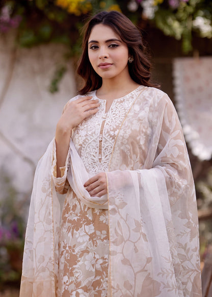 Peach Embroidered Lawn Pakistani Suit Online in Dubai DXB UAE Abudhabi Meena Bazaar