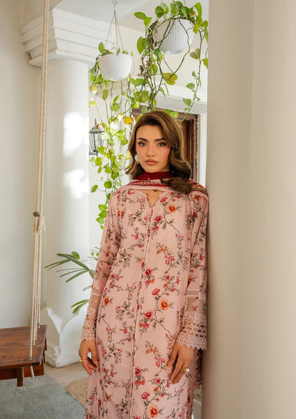 Peach Lawn Embroidered Salwar Kameez Online in UK USA Canada