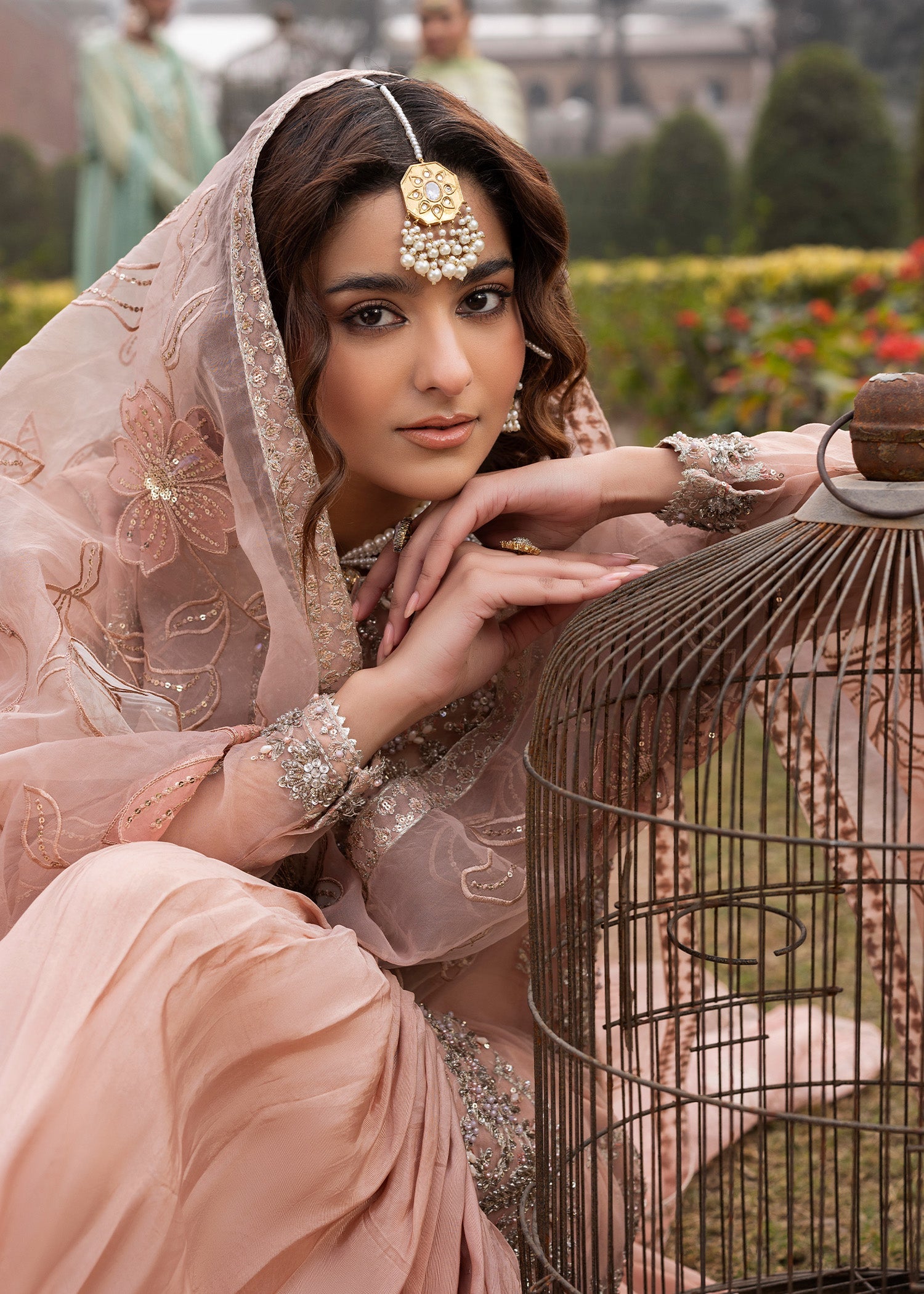 Peach Orange Designer Gharara Dress Online in Dubai DXB UAE Abudhabi Meena Bazaar