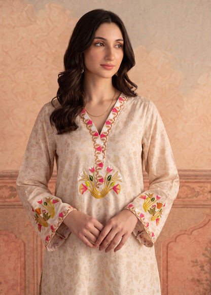 Peach Orange Designer Lawn Kaftan Online in UK USA Canada