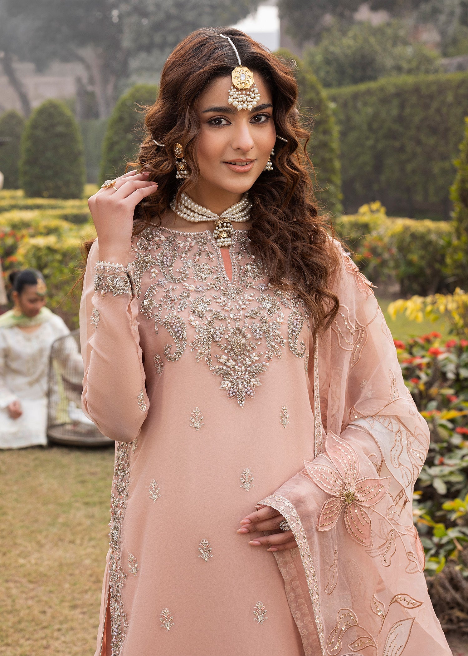 Peach Orange Pakistani Gharara Outfit Online in Dubai UAE Abudhabi Ajman Sharjah