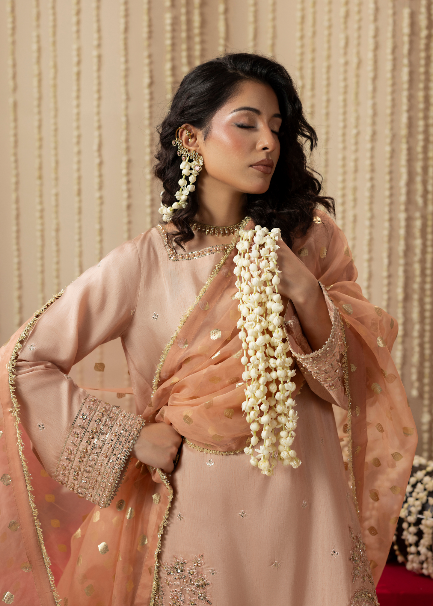 Peach Orange Wedding Farshi Shalwar Suit Online in Dubai UAE Abudhabi Ajman Sharjah