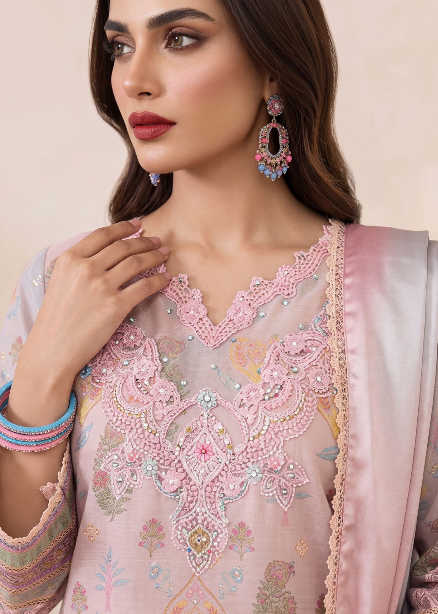 Peach Pink Designer Farshi Shalwar Outfit Online in Dubai UAE Abudhabi Ajman Sharjah