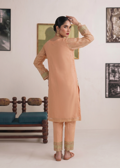 Peach Pink Embroidered Kurta Suit Online in Dubai DXB UAE Abudhabi Meena Bazaar