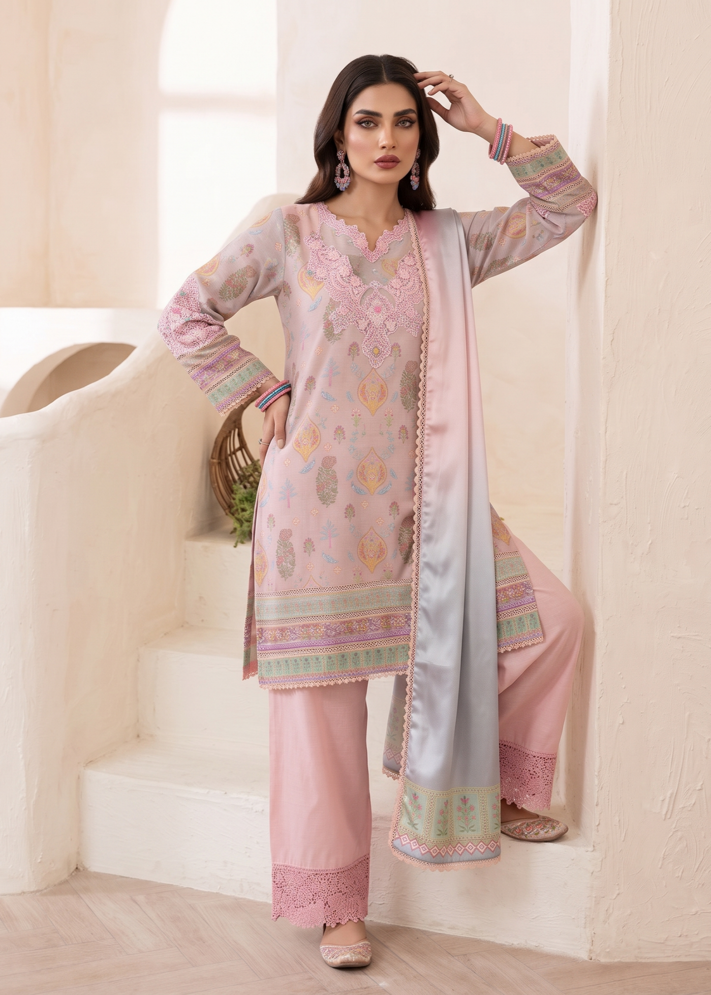 Peach Pink Festive Wear Farshi Shalwar Dress Online in Sri Lanka India Australia