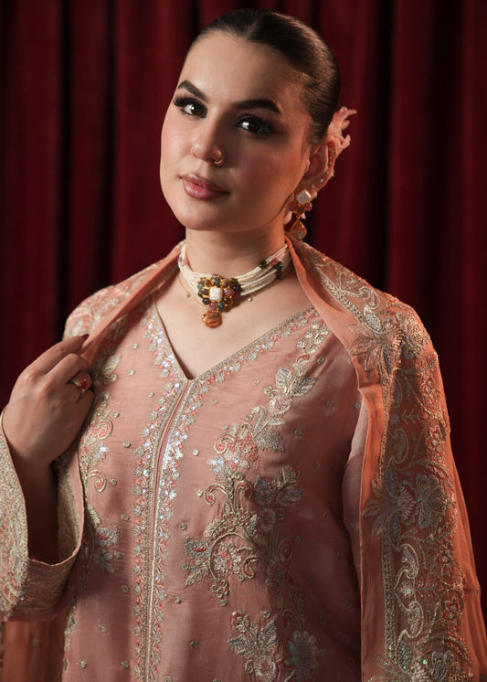 Peach Pink Georgette Chiffon Pakistani Suit Online in Sri Lanka India Australia