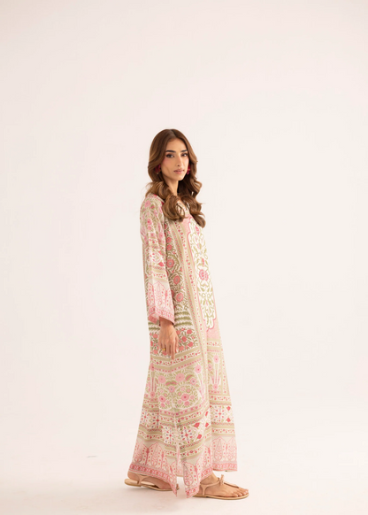 Peach Silk Finish Kaftan Dress Online in UK USA Canada