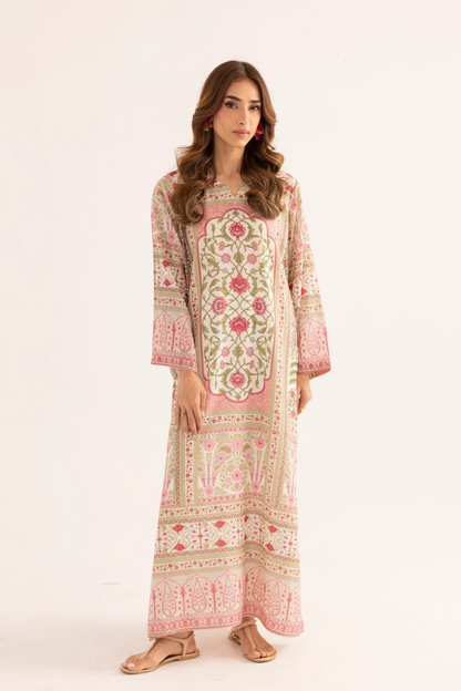 Peach Silk Finish Lawn Kaftan Online in Dubai UAE Abudhabi Ajman Sharjah