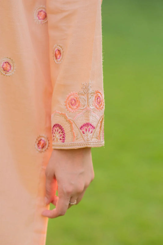 Peachy Kurta with Straight Pants