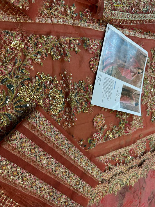 Peach Pink Handmade Sharara