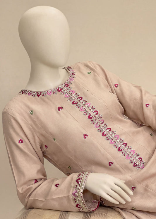 Pearl White Embroidered Dhanak A-Line Frock Salwar Suit Online in Dubai DXB UAE Abudhabi Meena Bazaar