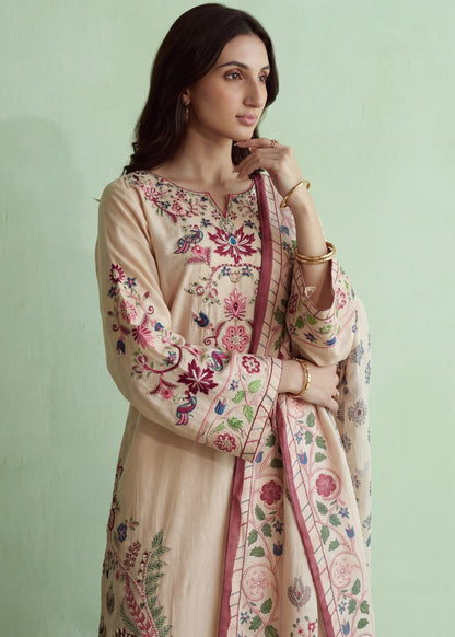 Pearl White Embroidered Lawn Salwar Suit Online in UK USA Canada