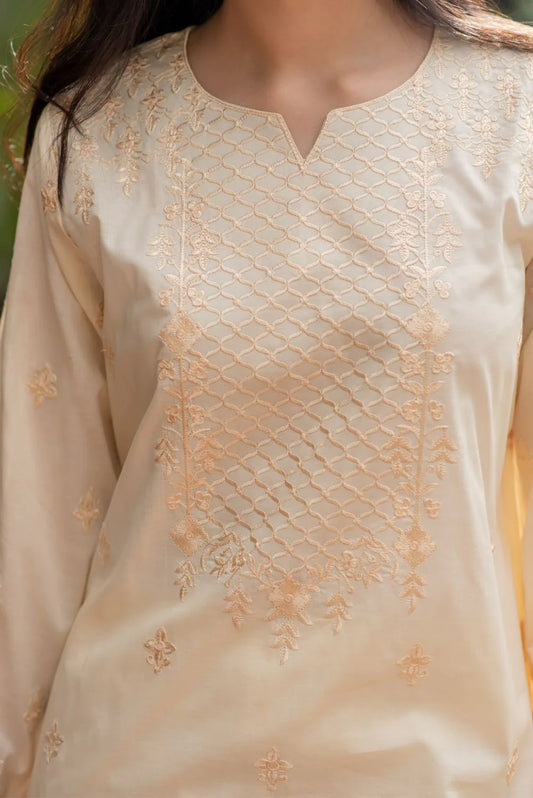 Pearl White Kurta with Straight Pants