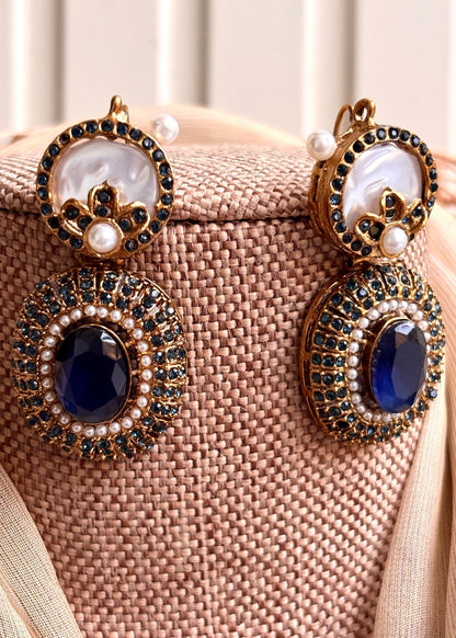 Pearly Blue Jewellery Set Online in UK USA Canada