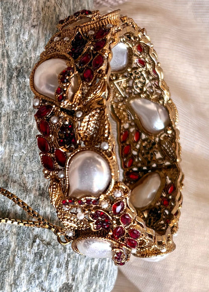 Pearly Clasp Maroon Openable Bangles Online in UK USA Canada