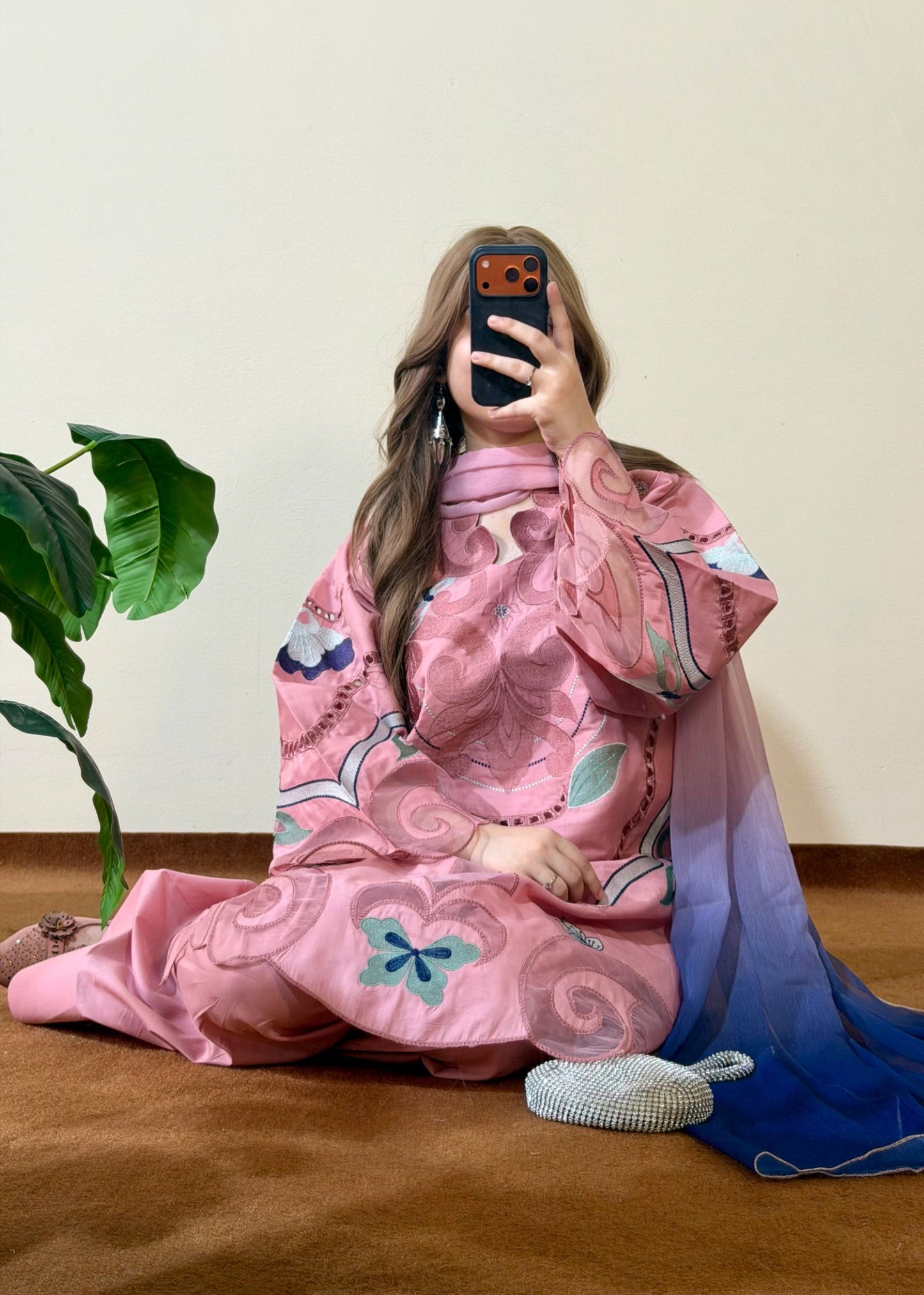 Petal Pink Embroidered Lawn Summer Wear Suit Online in KSA Riyadh Saudi Arabia Oman Bahrain Qatar