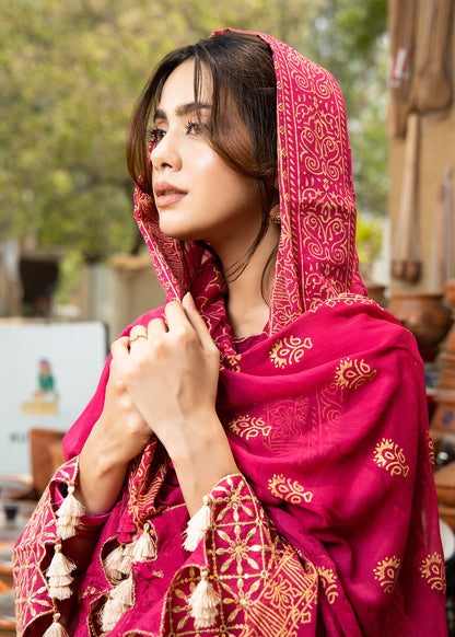 Pink Beige Embroidered Viscose Partywear Suit Online in UK USA Canada