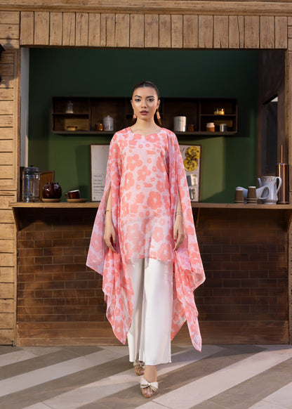 Pink Chiffon Daily Wear Kaftan Set Online in Sri Lanka India Australia