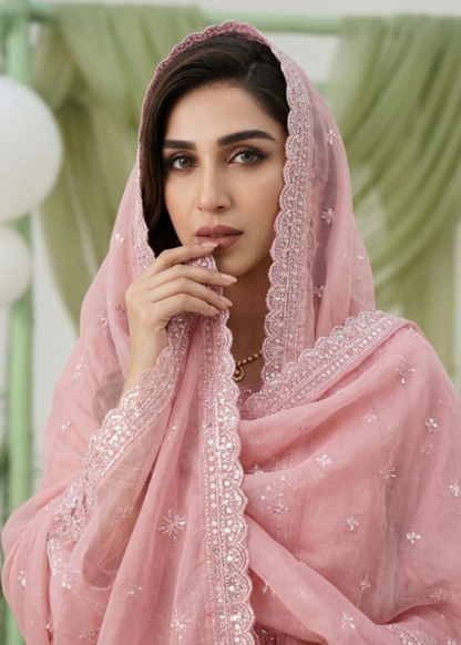 Pink Chiffon Embroidered Festive Wear Suit Online in Sri Lanka India Australia