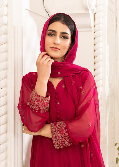 Pink Chiffon Raw Silk Trouser Suit Online in Sri Lanka India Australia