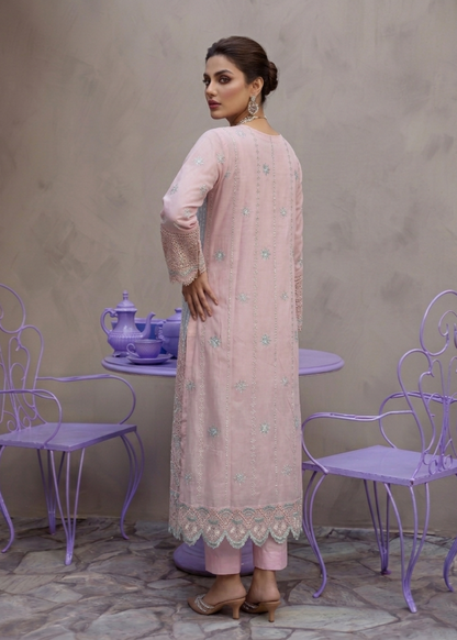 Pink Cotton Embroidered 3 Piece Suit Online in Sri Lanka India Australia