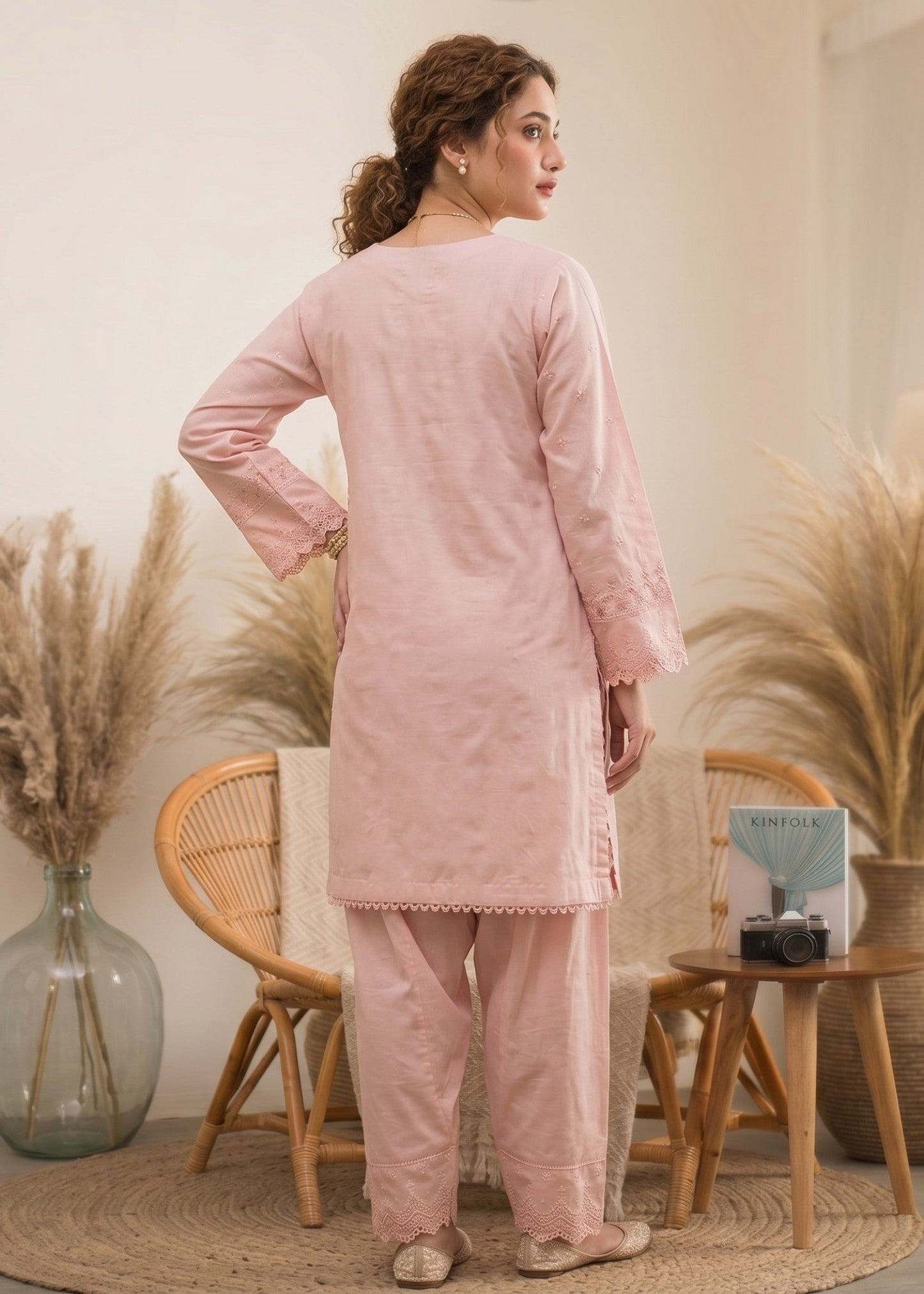 Pink Cotton Farshi Shalwar Suit Online in Dubai UAE Abudhabi Ajman Sharjah