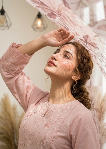 Pink Cotton Pakistani Designer Suit Online in Dubai DXB UAE Abudhabi Meena Bazaar
