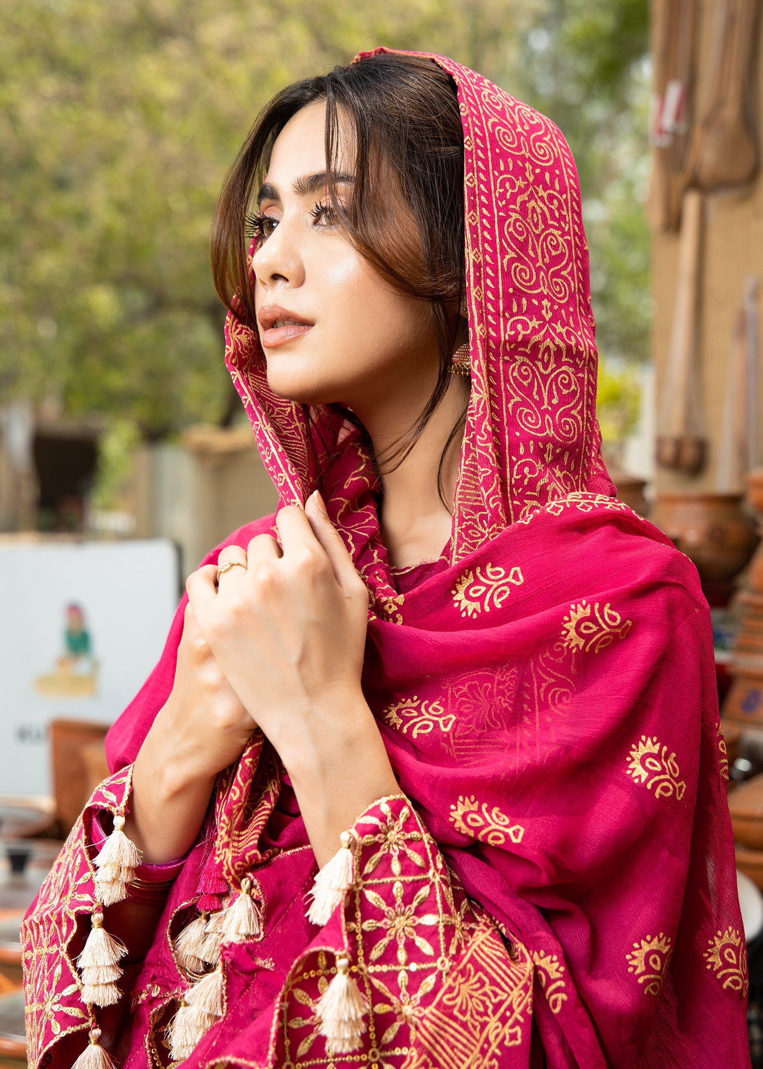 Pink Designer Embroidered Suit with Chiffon Dupatta Online in UK USA Canada